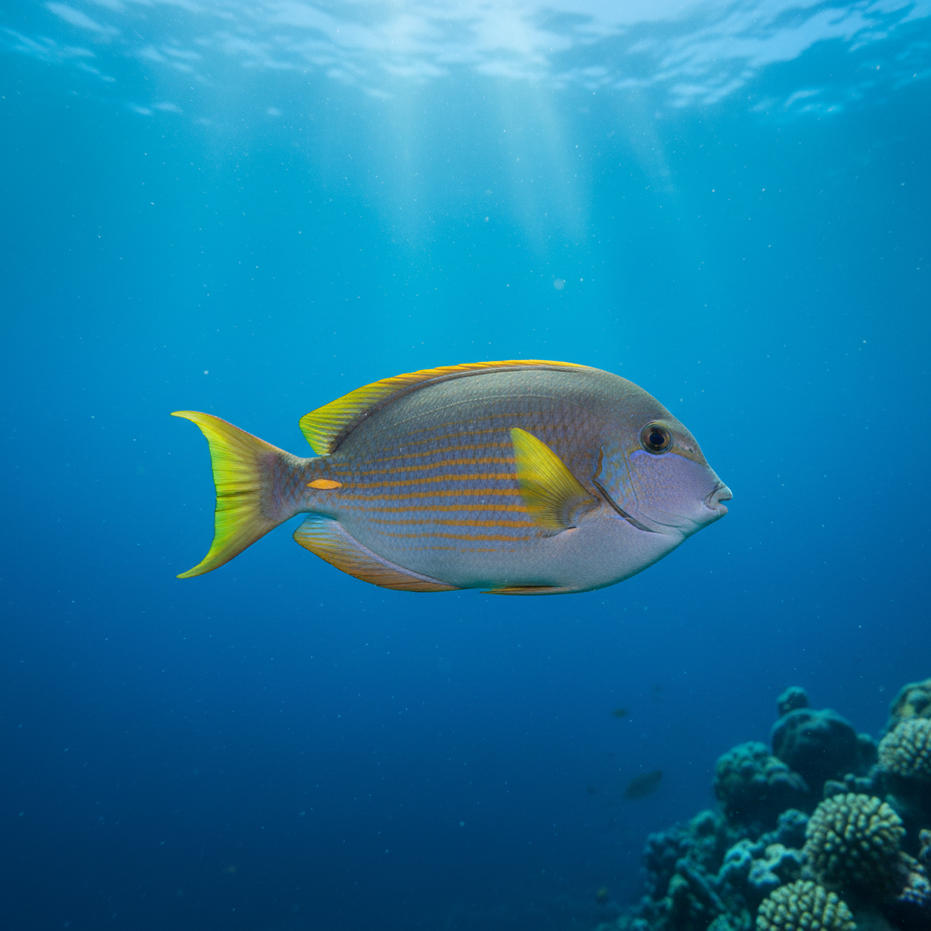 Pez cirujano de aletas amarillas(Acanthurus xanthopterus)