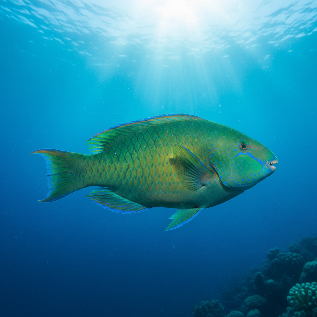 Pez Loro Azul-Verde (Scarus ghobban)
